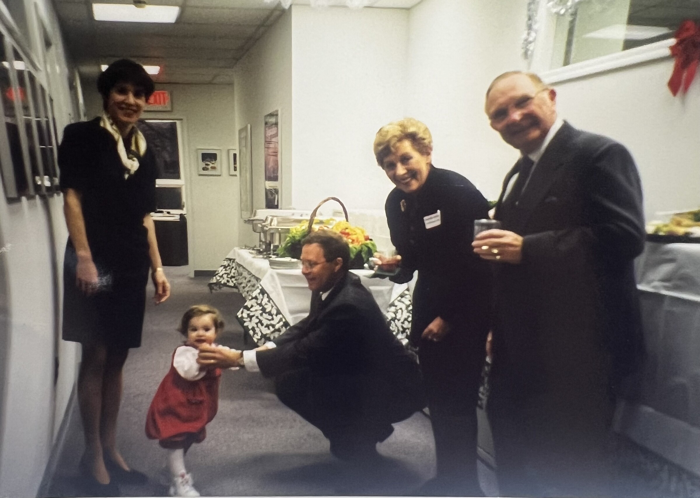 Five members of the Schreiber family at a company gathering in the early 1990s